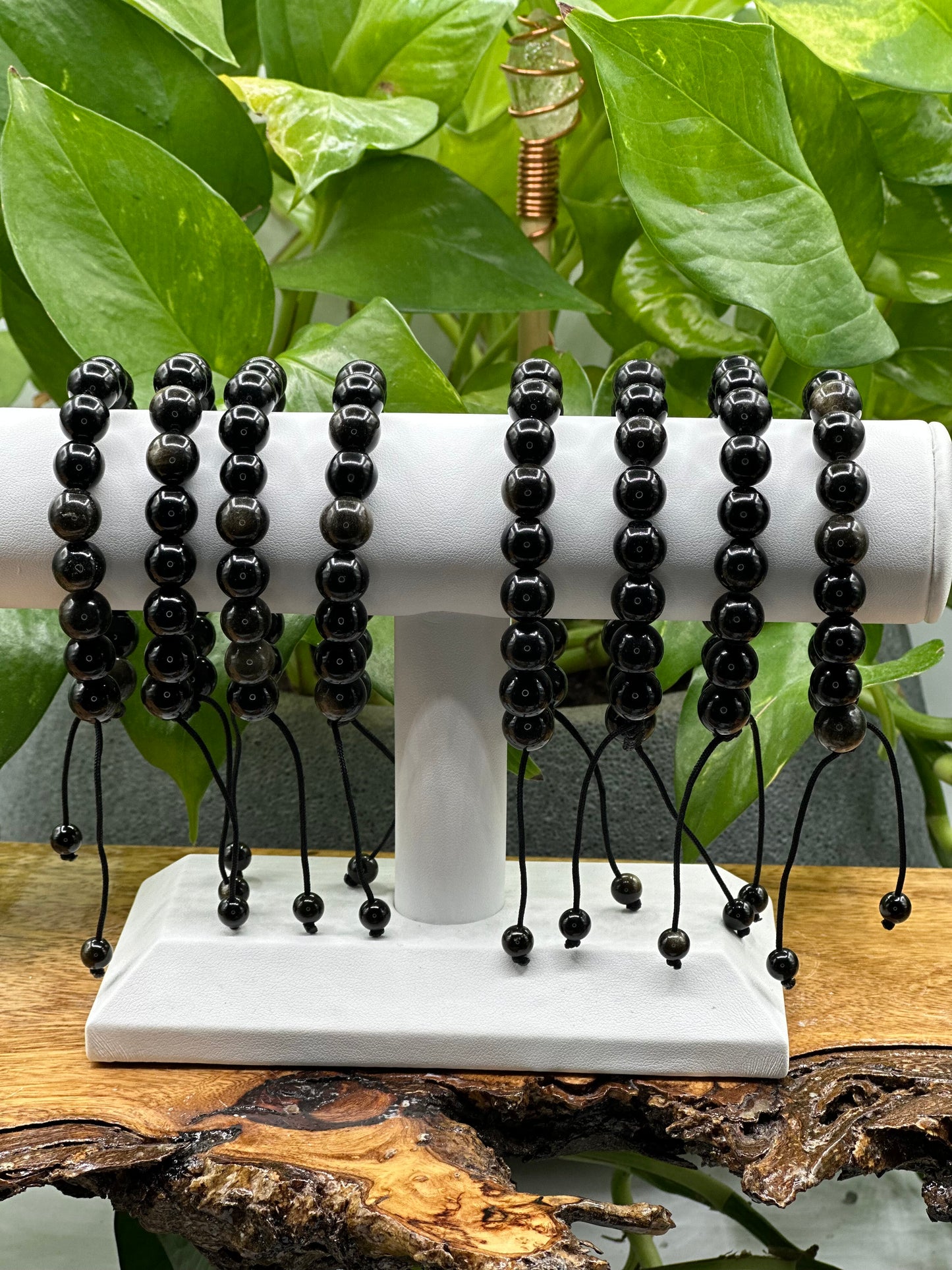 Gold Sheen Obsidian Adjustable Bracelet