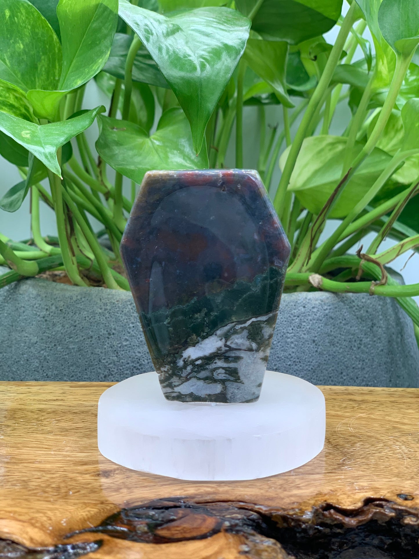 Moss Agate Coffin