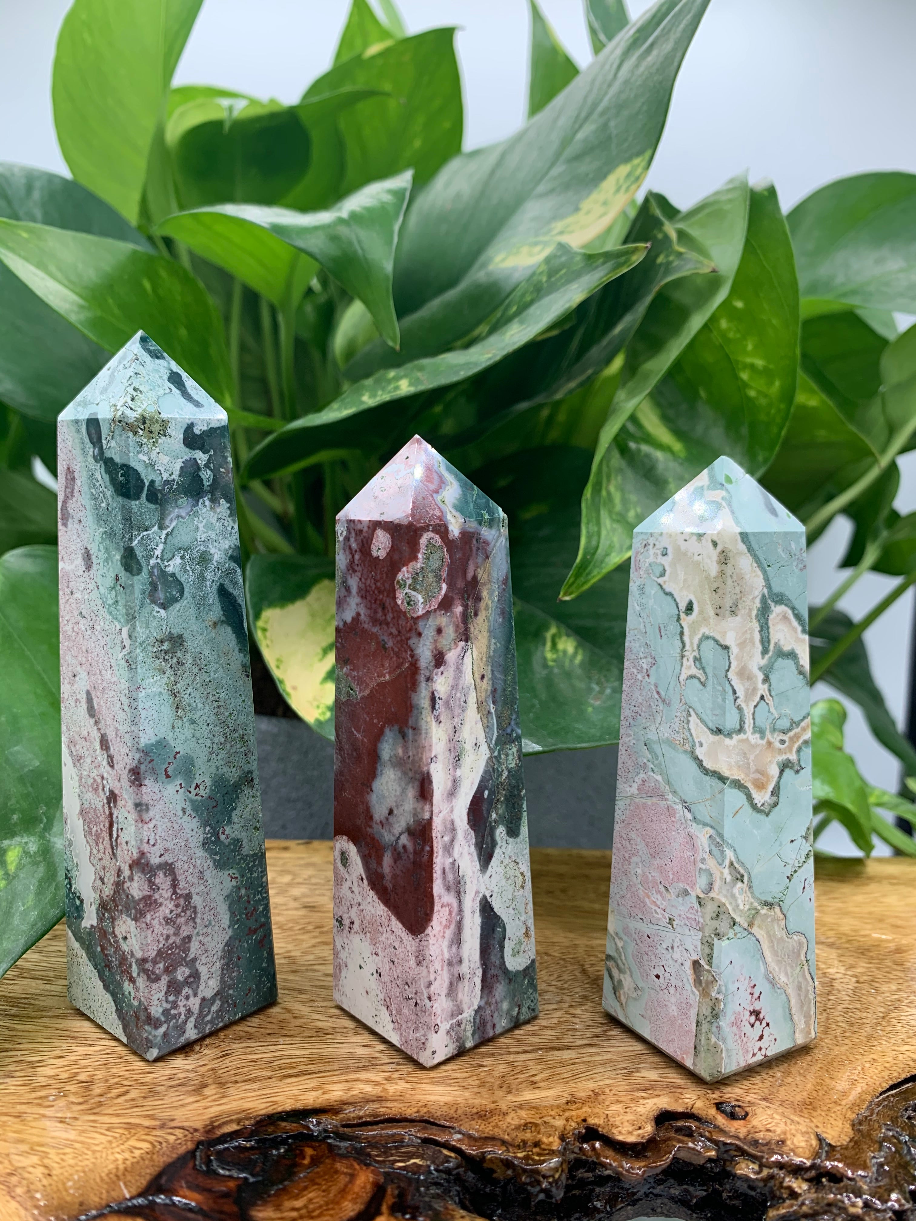 天然石　ユニコーンジャスパー　タワー Unicorn crescentcovecreations – Tower Jasper 置物