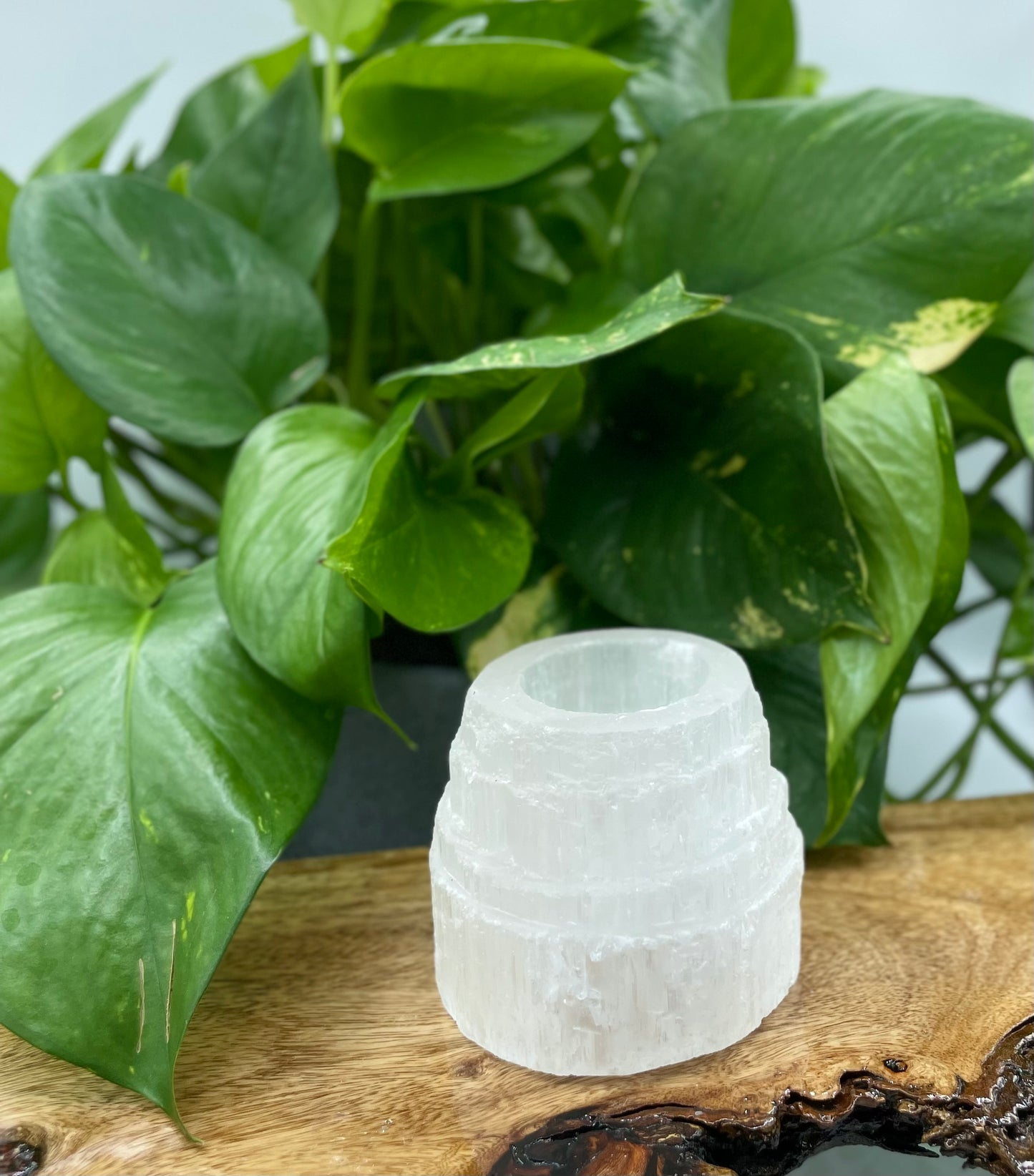 Selenite Chunky Candle Holder