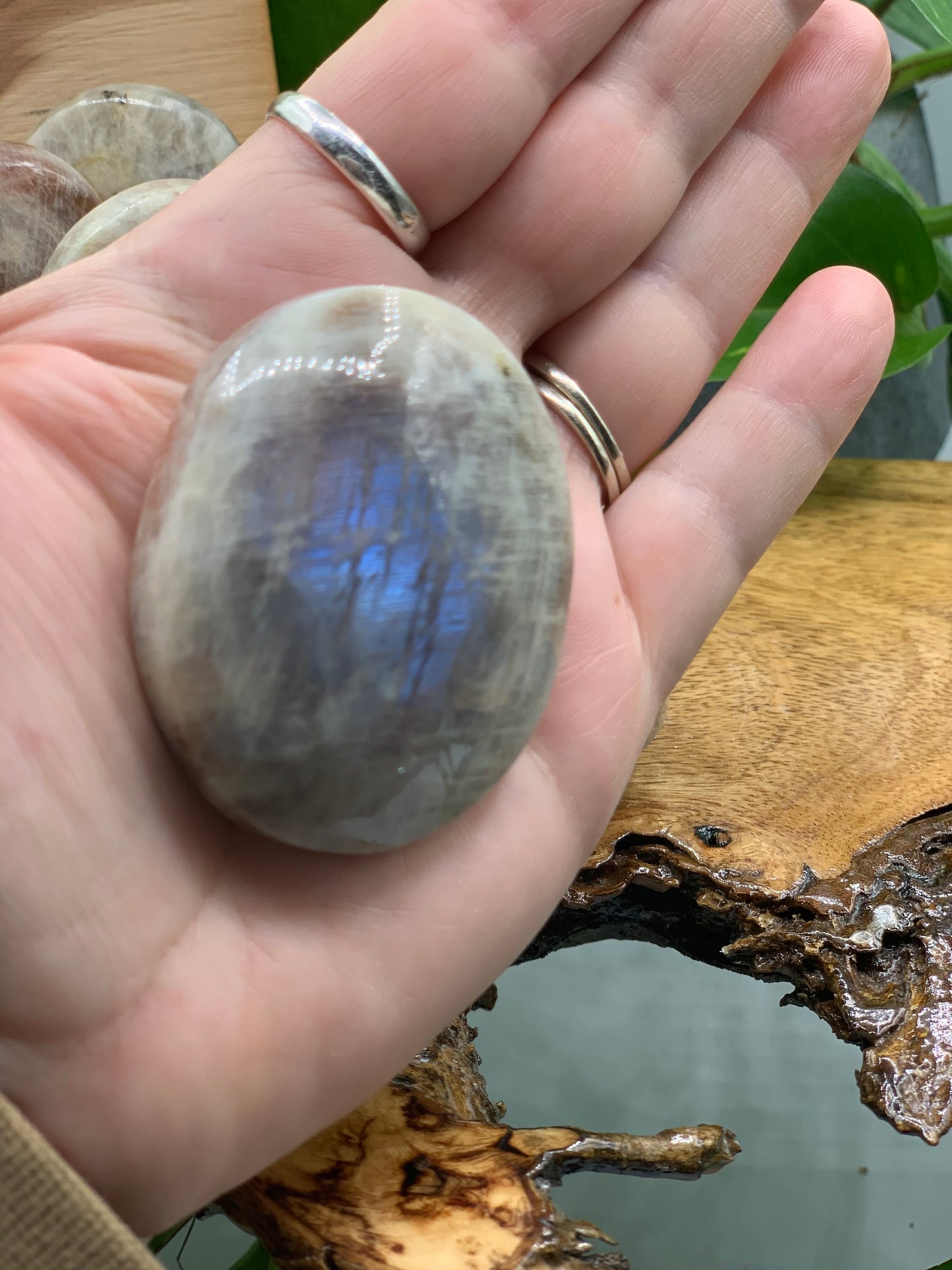 Sunstone Moonstone Palm Stone