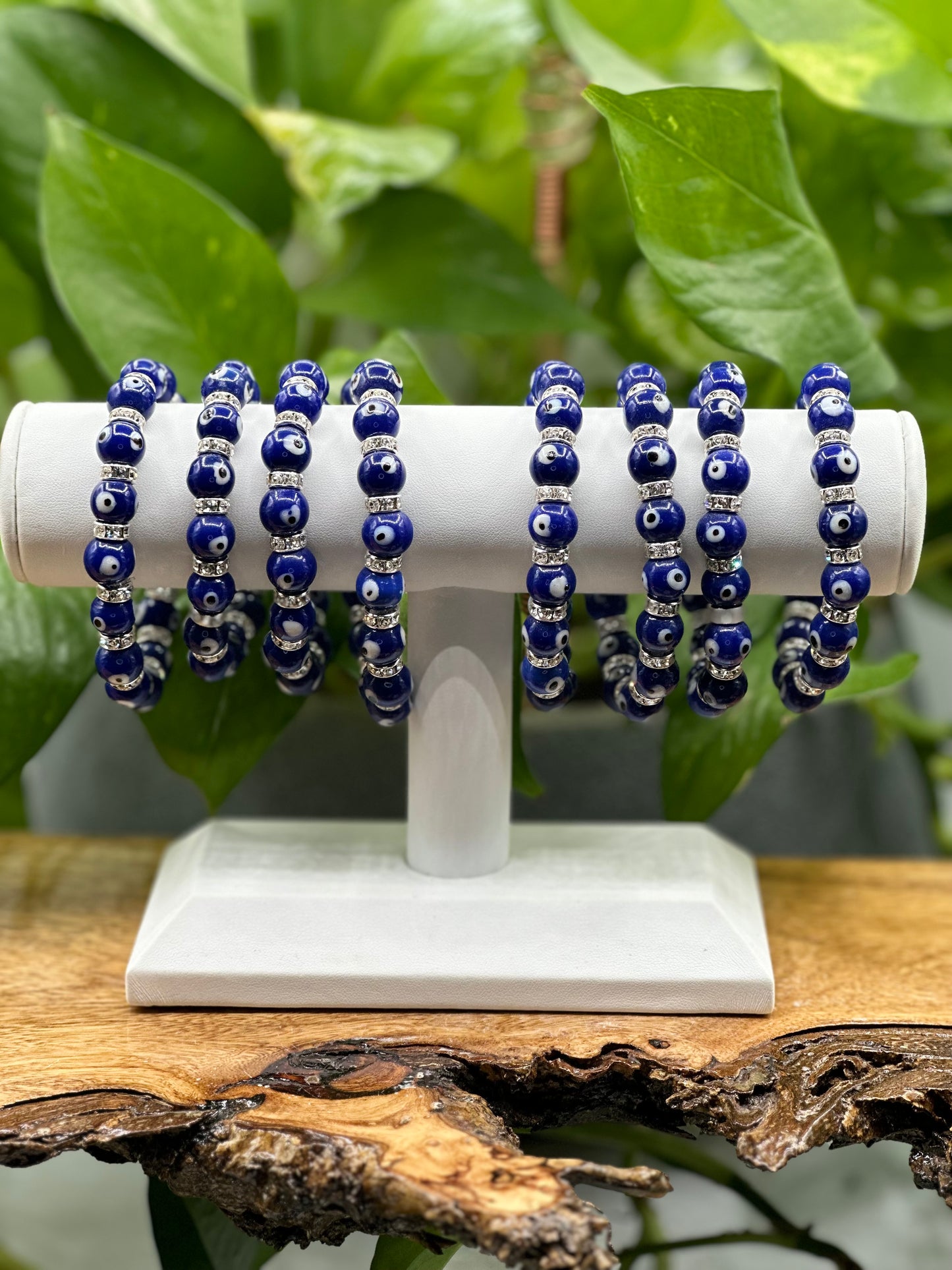 Evil Eye Glass Bead Bracelet