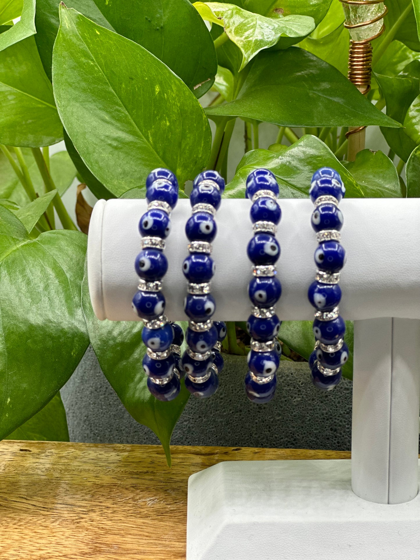 Evil Eye Glass Bead Bracelet