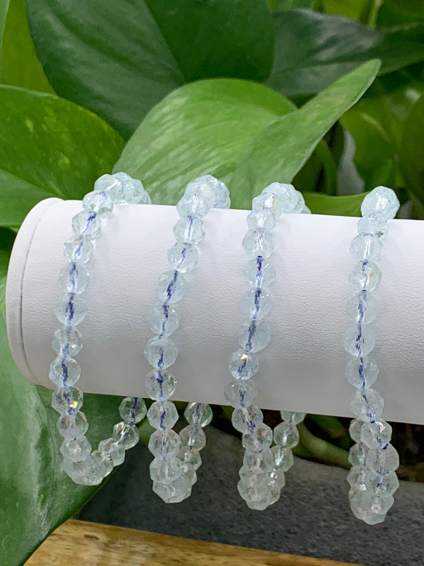 Aquamarine Diamond Cut Bracelet