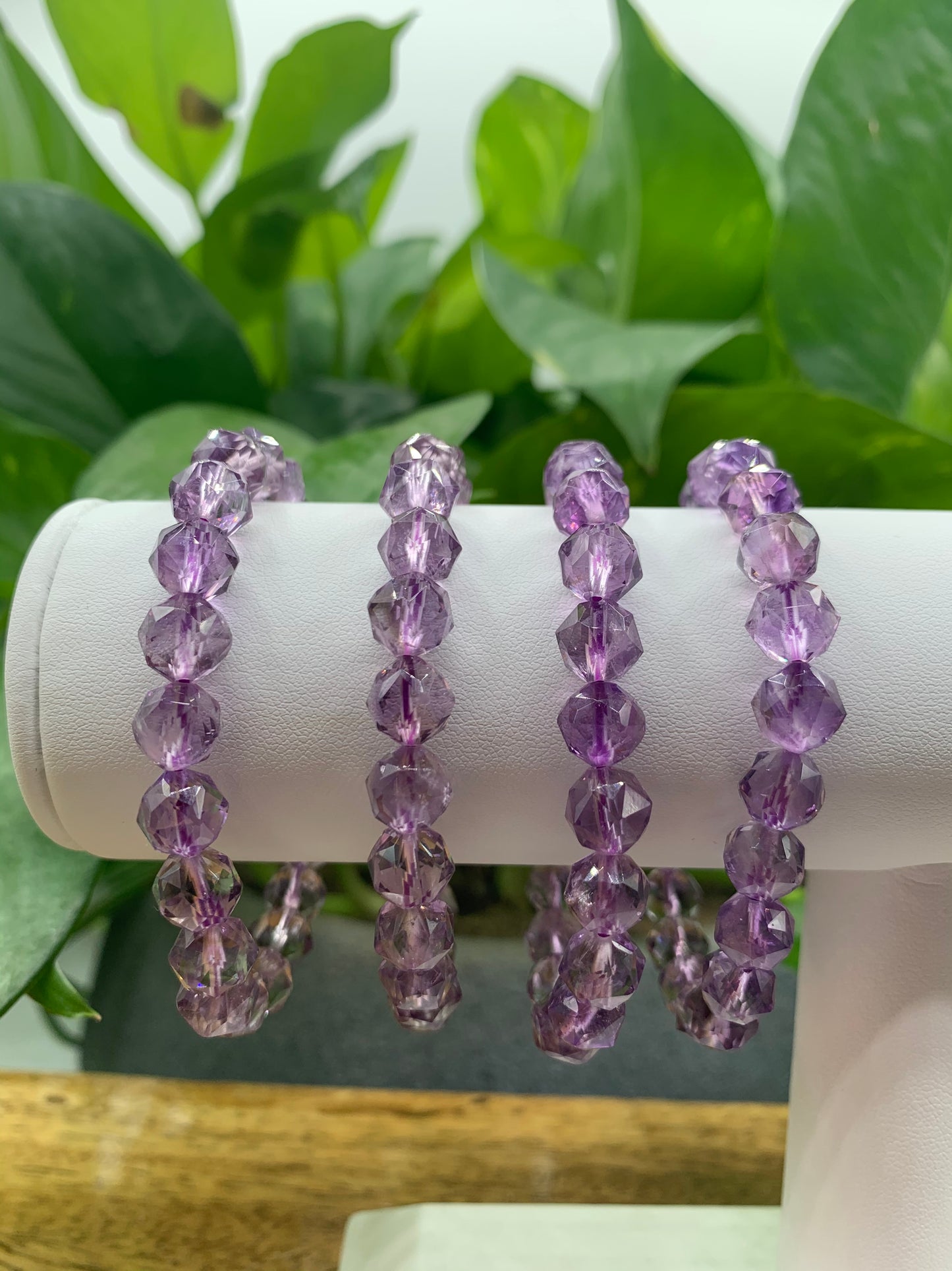 Amethyst Diamond Cut Bracelet