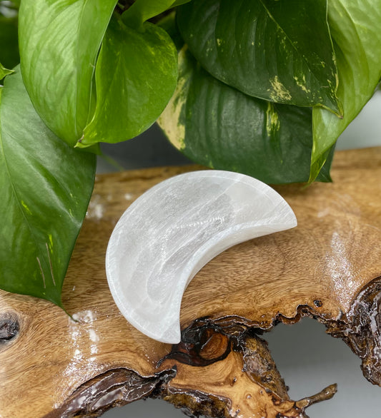 Selenite Crescent Moon Bowl