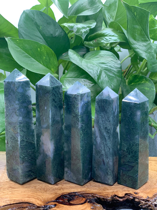 Moss Agate Premium Towers