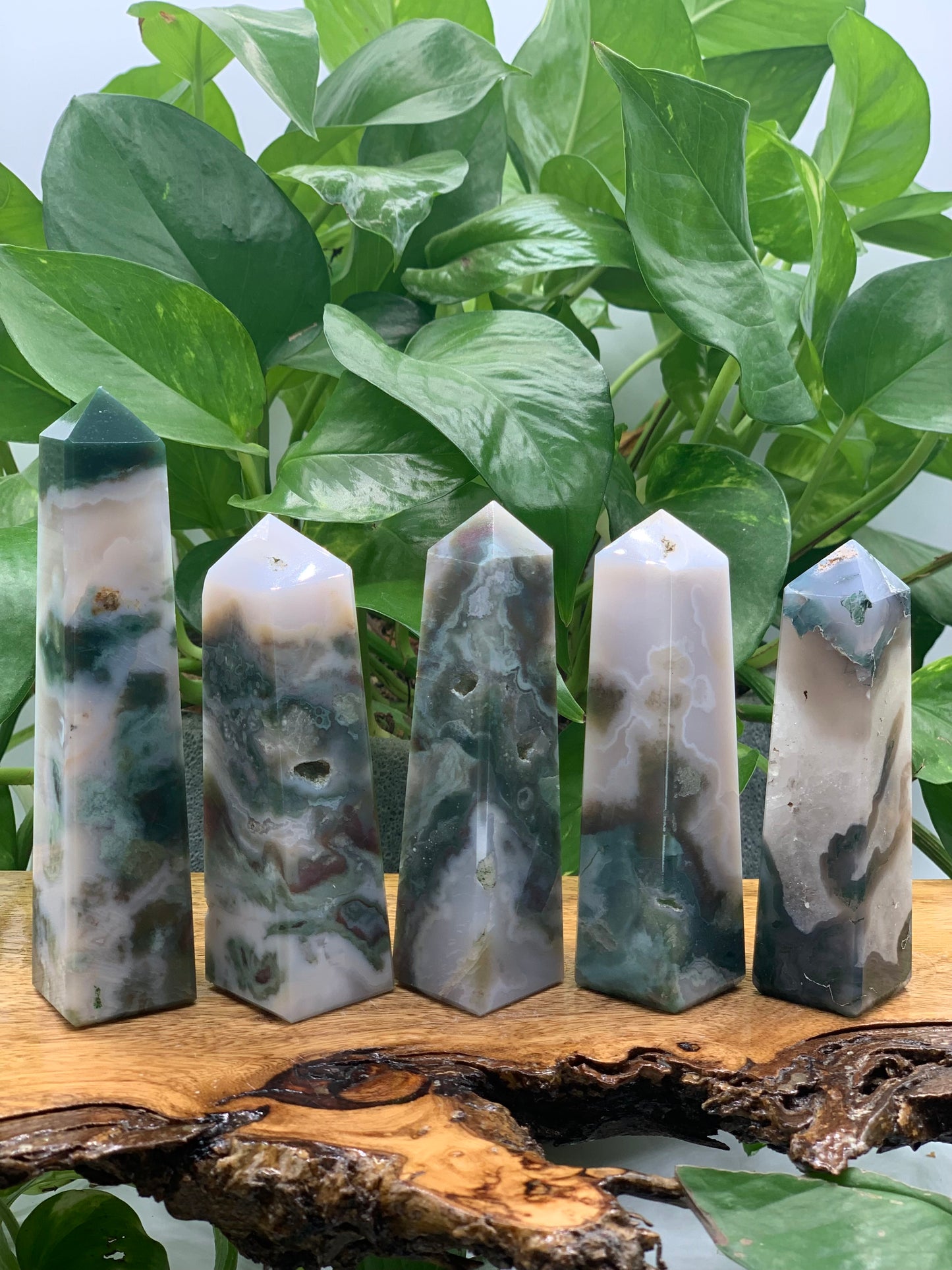 Moss Agate Premium Towers