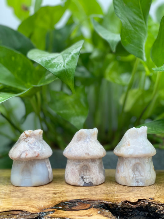 Flower Agate Mushroom House